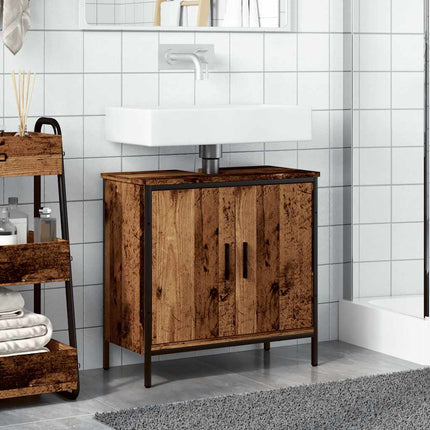 vaskeskab 60x30x60 cm konstrueret træ gammelt trælook
