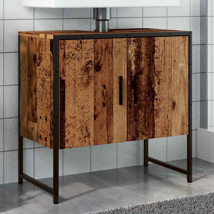 underskab til håndvask 60x30x60 cm konstrueret træ gammelt træ