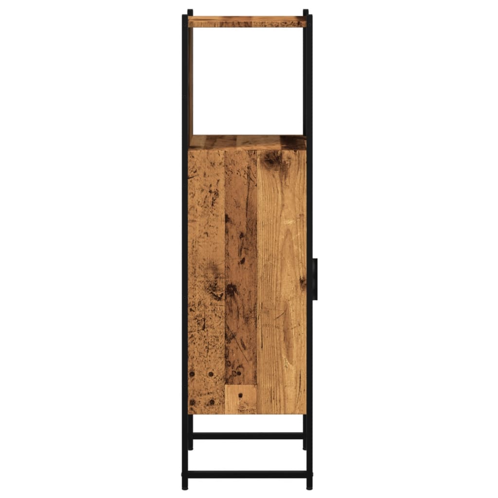 badeværelsesskab 33x33x120,5cm konstrueret træ gammelt trælook