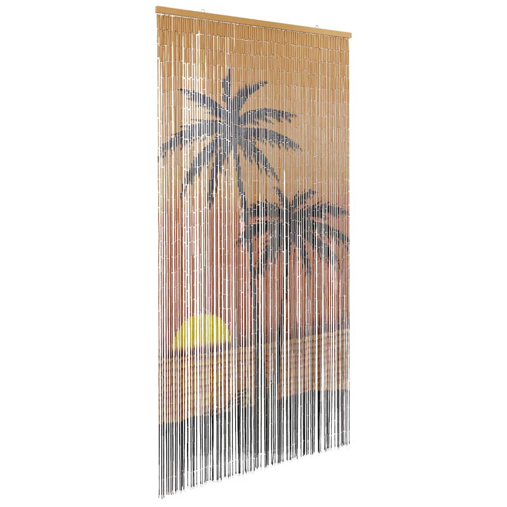 insektgardin til døren palmetræ print 90x220 cm bambus