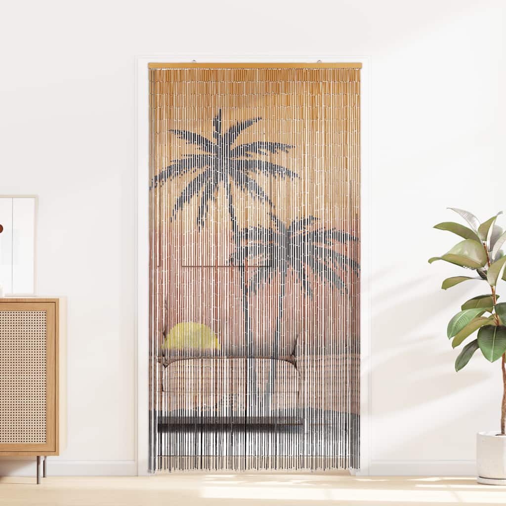 insektgardin til døren palmetræ print 90x220 cm bambus