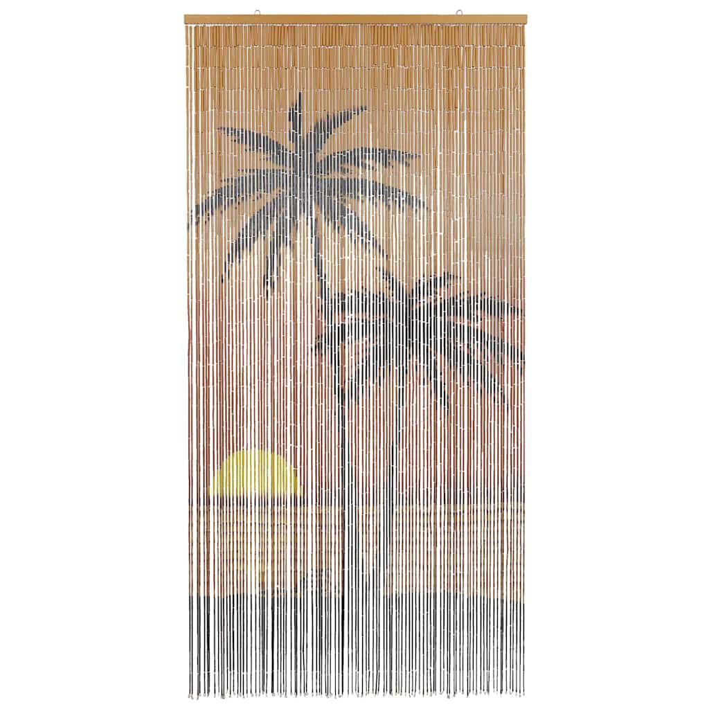 insektgardin til døren palmetræ print 100x220 cm bambus