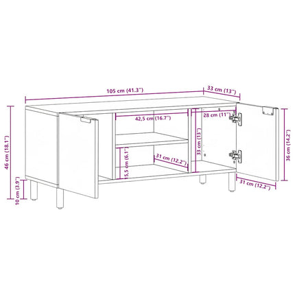 tv-bord 105x33x46 cm konstrueret træ sort