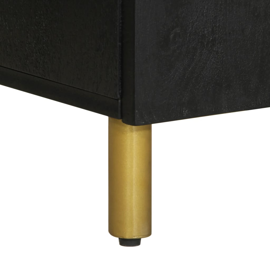 badeværelsesskab 38x33x160 cm massivt mangotræ sort