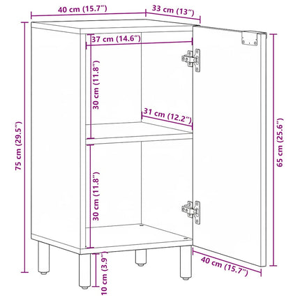 kommode 90x34x80 cm konstrueret træ sort