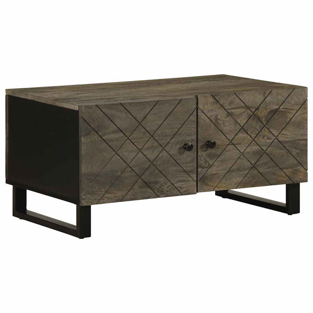sofabord 80x50x40 cm massivt mangotræ sort
