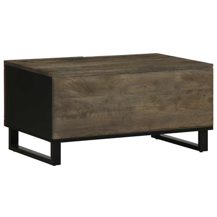 sofabord 80x50x40 cm massivt mangotræ sort
