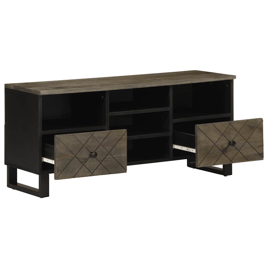 tv-bord 100x33x46 cm massivt mangotræ sort