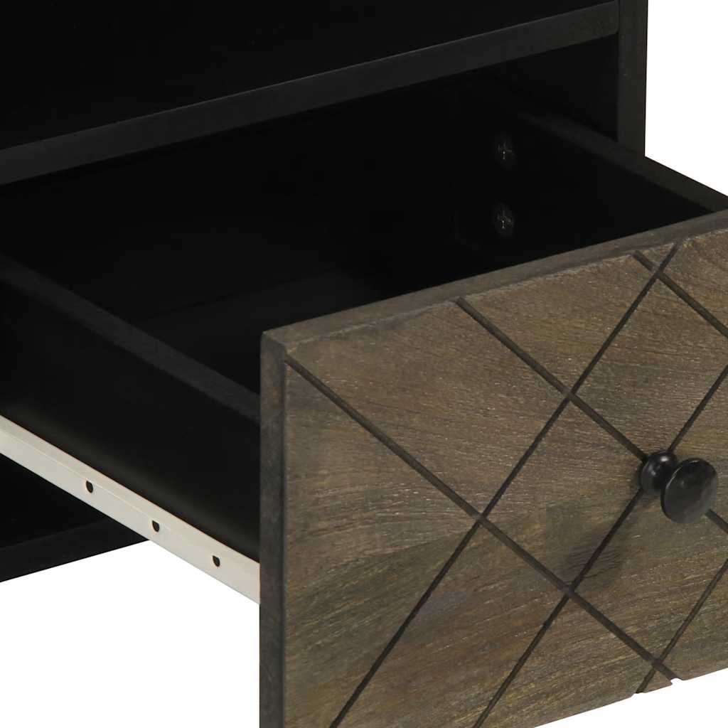 tv-bord 100x33x46 cm massivt mangotræ sort