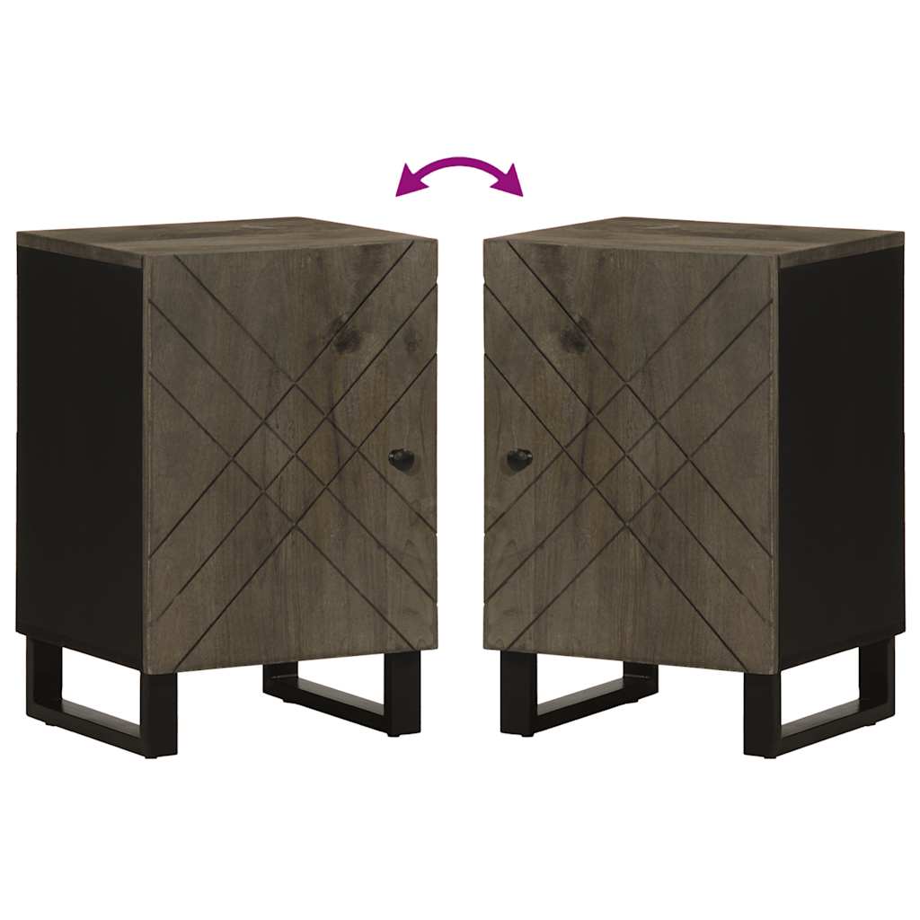 badeværelsesskab 38x33x48 cm massivt mangotræ sort