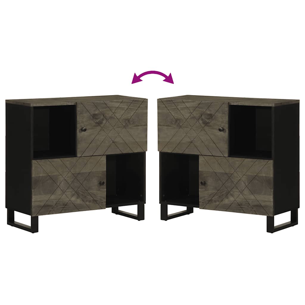 skænk 80x33x75 cm massivt mangotræ sort