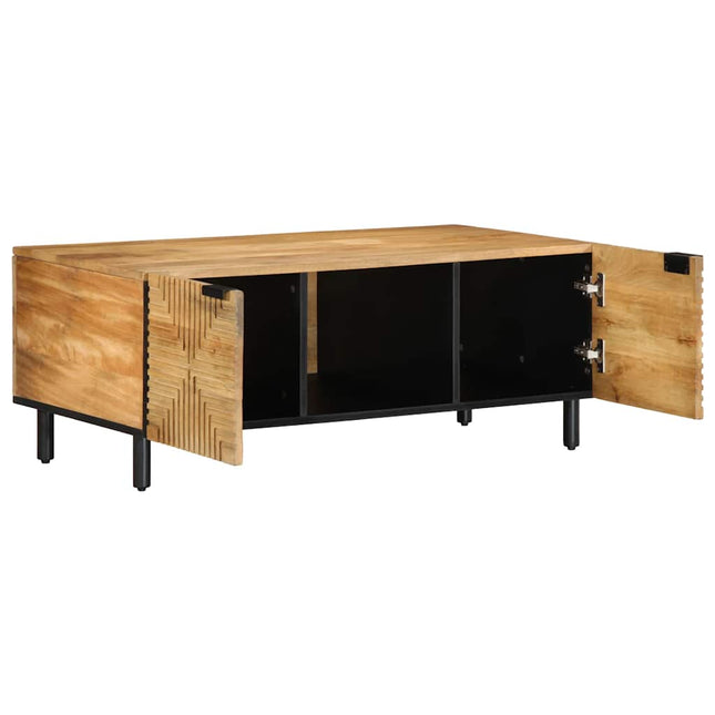 sofabord 100x54x40 cm massivt mangotræ brun