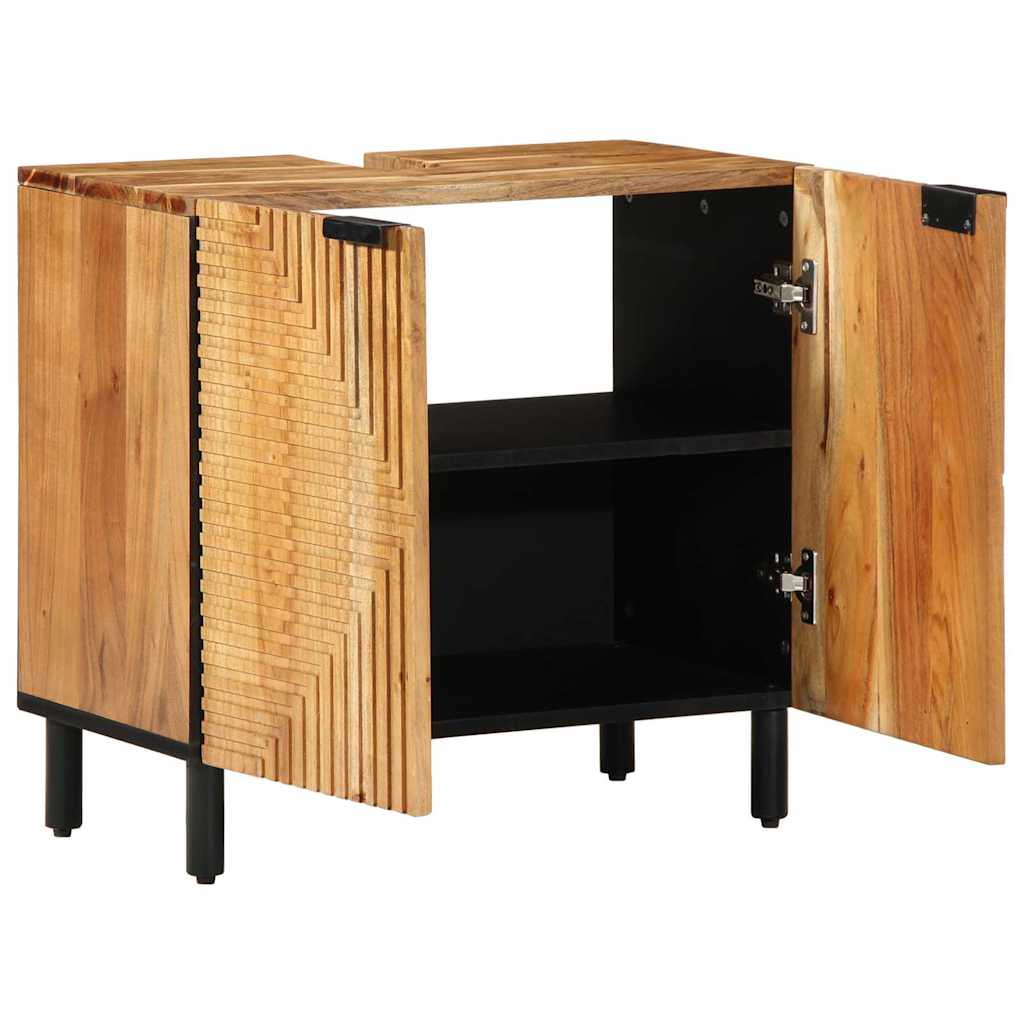 vidaXL Badeværelsesskabsunder Brun 62 x 33 x 58 cm Massivt mangotræ