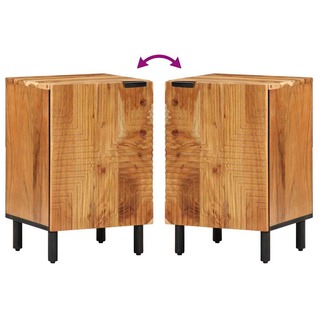 Badevægskab med hylde Brun 38 x 33,5 x 58 cm Massivt akacietræ