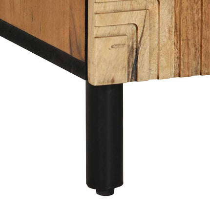Sideboard med hylde Brun 90 x 33 x 75 cm Massivt mangotræ