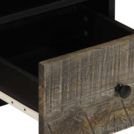 tv-bord 70x33,5x46 cm massivt mangotræ lysegrå