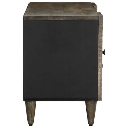 tv-bord 105x33,5x46 cm massivt mangotræ lysegrå