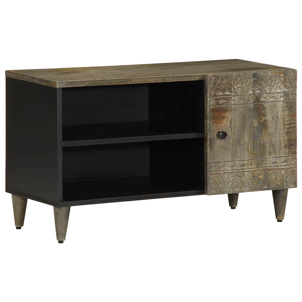 tv-bord 80x31,5x46 cm massivt mangotræ lysegrå