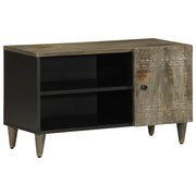 tv-bord 80x31,5x46 cm massivt mangotræ lysegrå