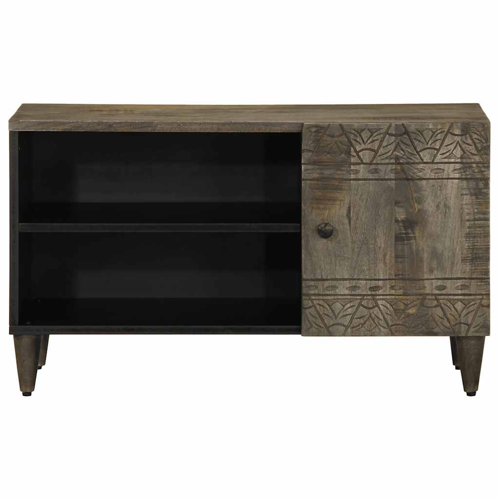tv-bord 80x31,5x46 cm massivt mangotræ lysegrå
