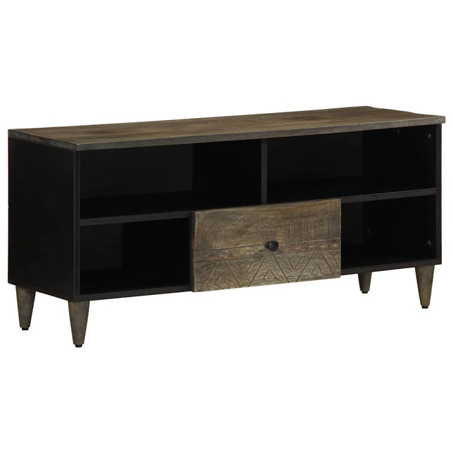 tv-bord 100x33x46 cm massivt mangotræ sort