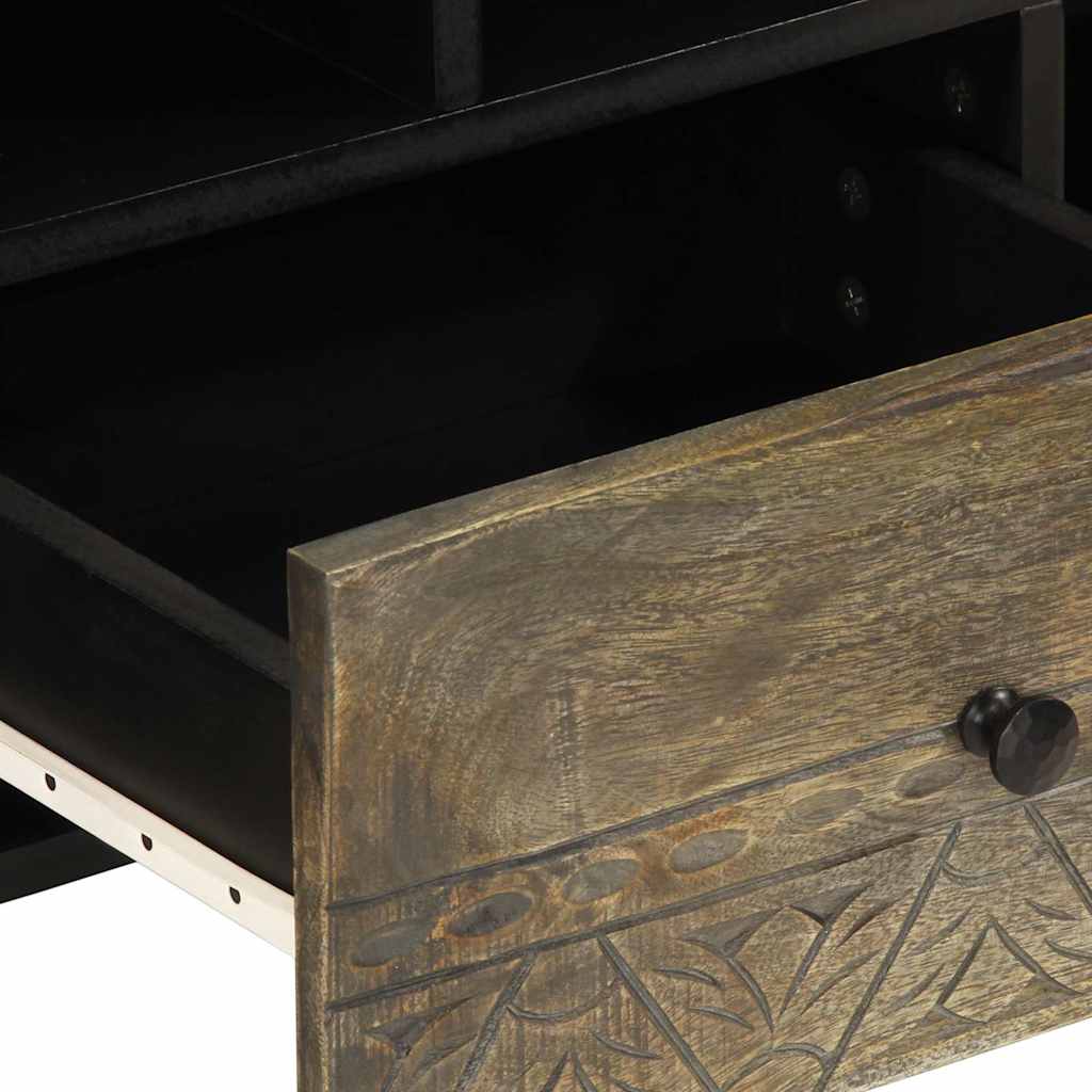 tv-bord 100x33x46 cm massivt mangotræ sort