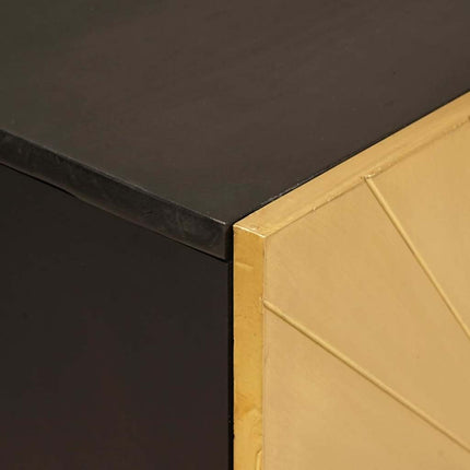 Sideboard Sort og Guld 60 x 33 x 75 cm Massivt mangotræ
