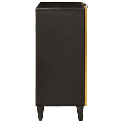 Sideboard Sort og Guld 60 x 33 x 75 cm Massivt mangotræ