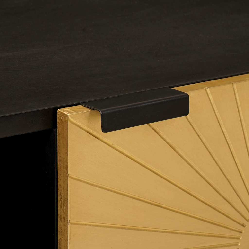 Sofabord Sort og Guld 80 x 50 x 40 cm