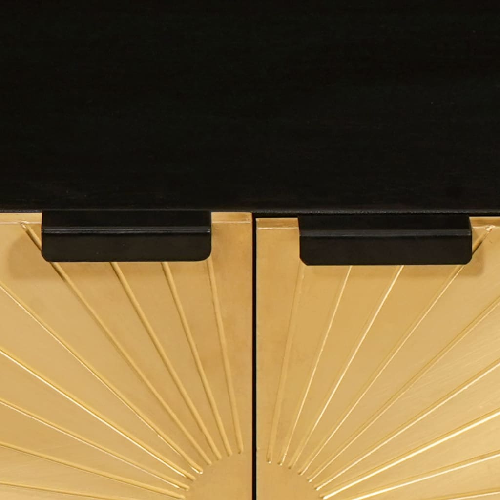 Sofabord Sort og Guld 80 x 50 x 40 cm