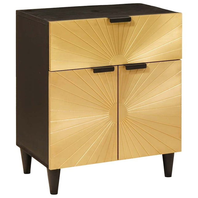 Sengebord Sort og Guld 50 x 33 x 60 cm Konstrueret træ