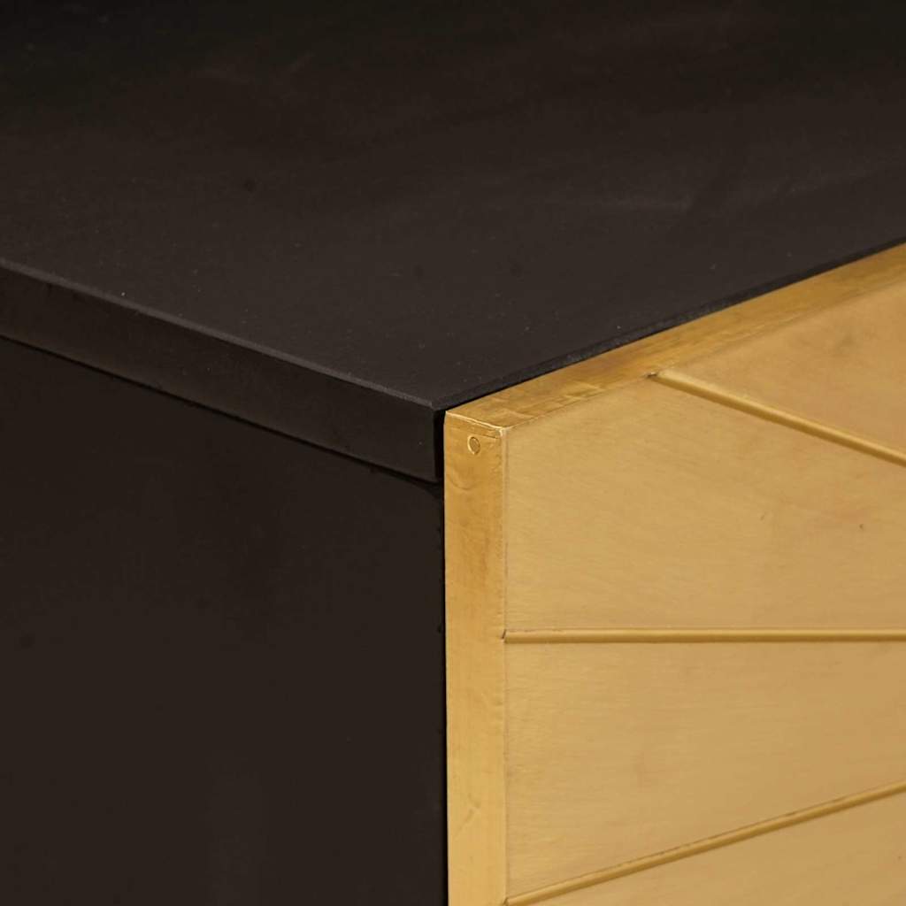 Sofabord Sort og Guld 100 x 54 x 40 cm Massivt mangotræ