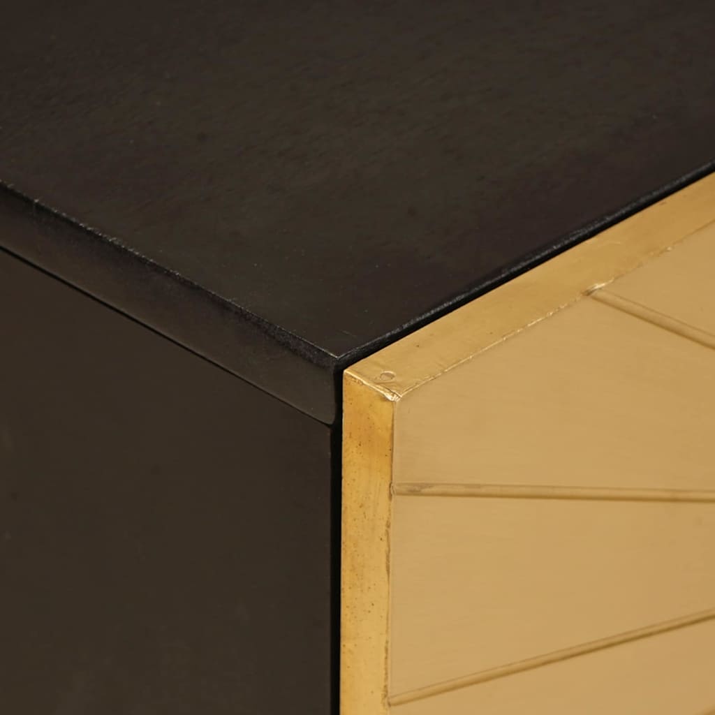 TV-skab med hylde Sort og Guld 105 x 33 x 46 cm Konstrueret træ