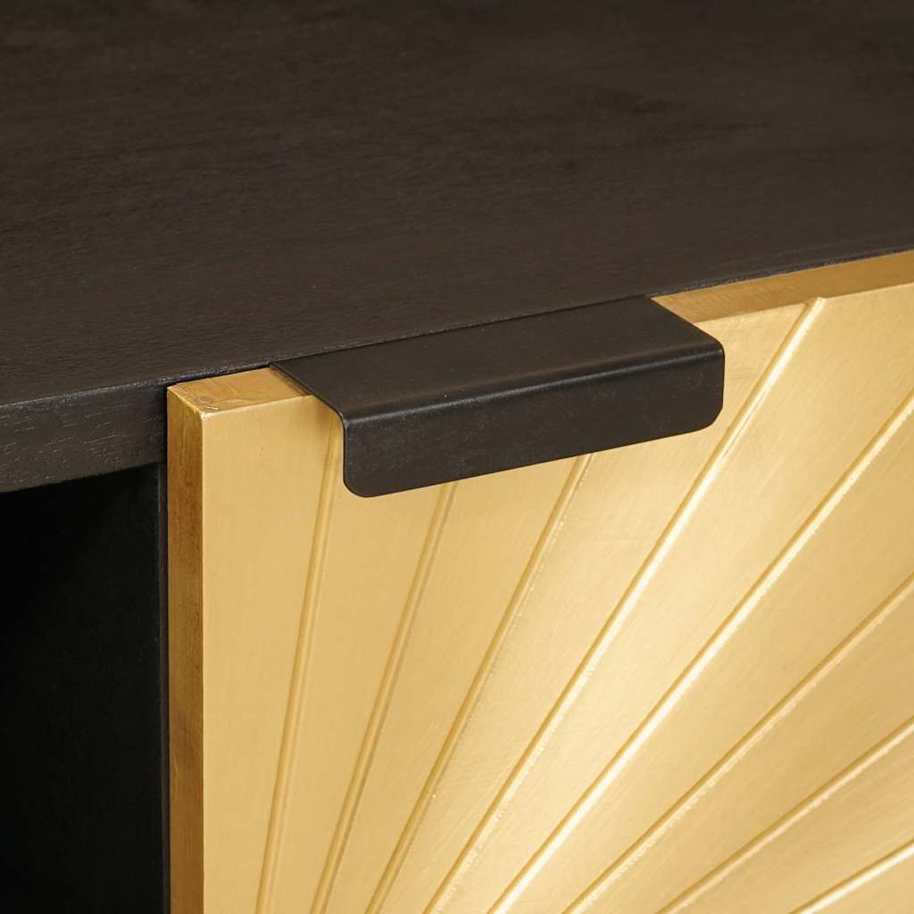TV-skab med hylde Sort og Guld 105 x 33 x 46 cm Konstrueret træ