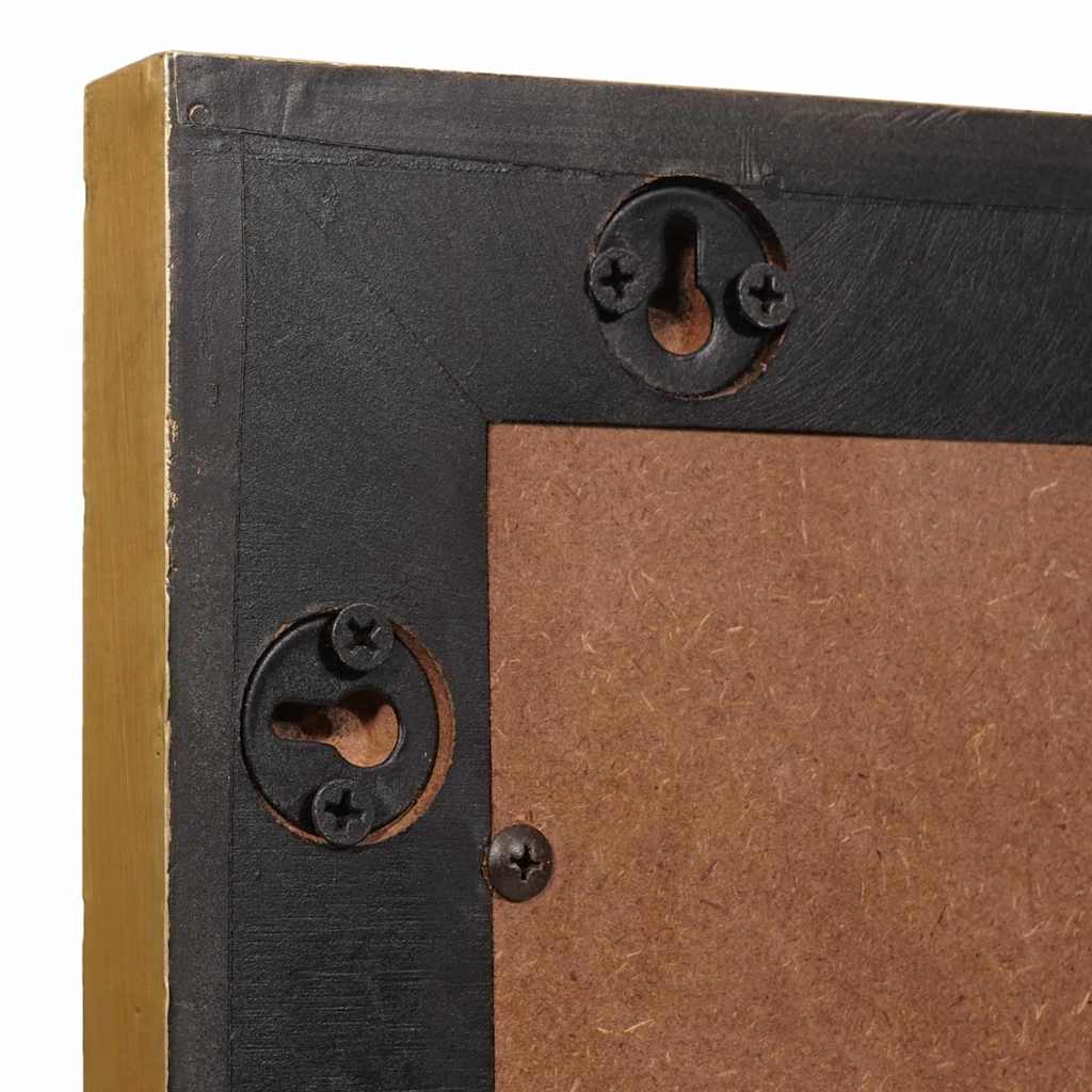 Badeværelsesspejl Vægmonteret Sort og Guld 50 x 2,5 x 70 cm