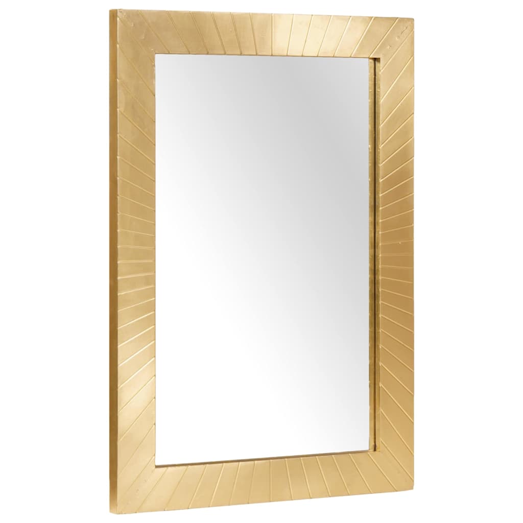 Badeværelsesspejl Vægmonteret Sort og Guld 50 x 2,5 x 70 cm