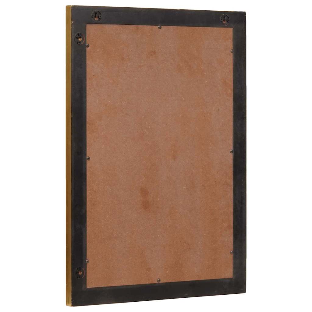 Badeværelsesspejl Vægmonteret Sort og Guld 50 x 2,5 x 70 cm