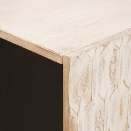 Sideboard 60 x 33 x 75 cm Massivt mangotræ Hvid Vask Finish