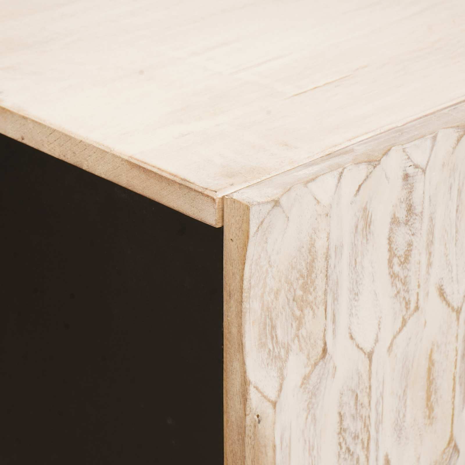 Sideboard Hvid Vask Finish 60 x 33 x 75 cm Massivt mangotræ