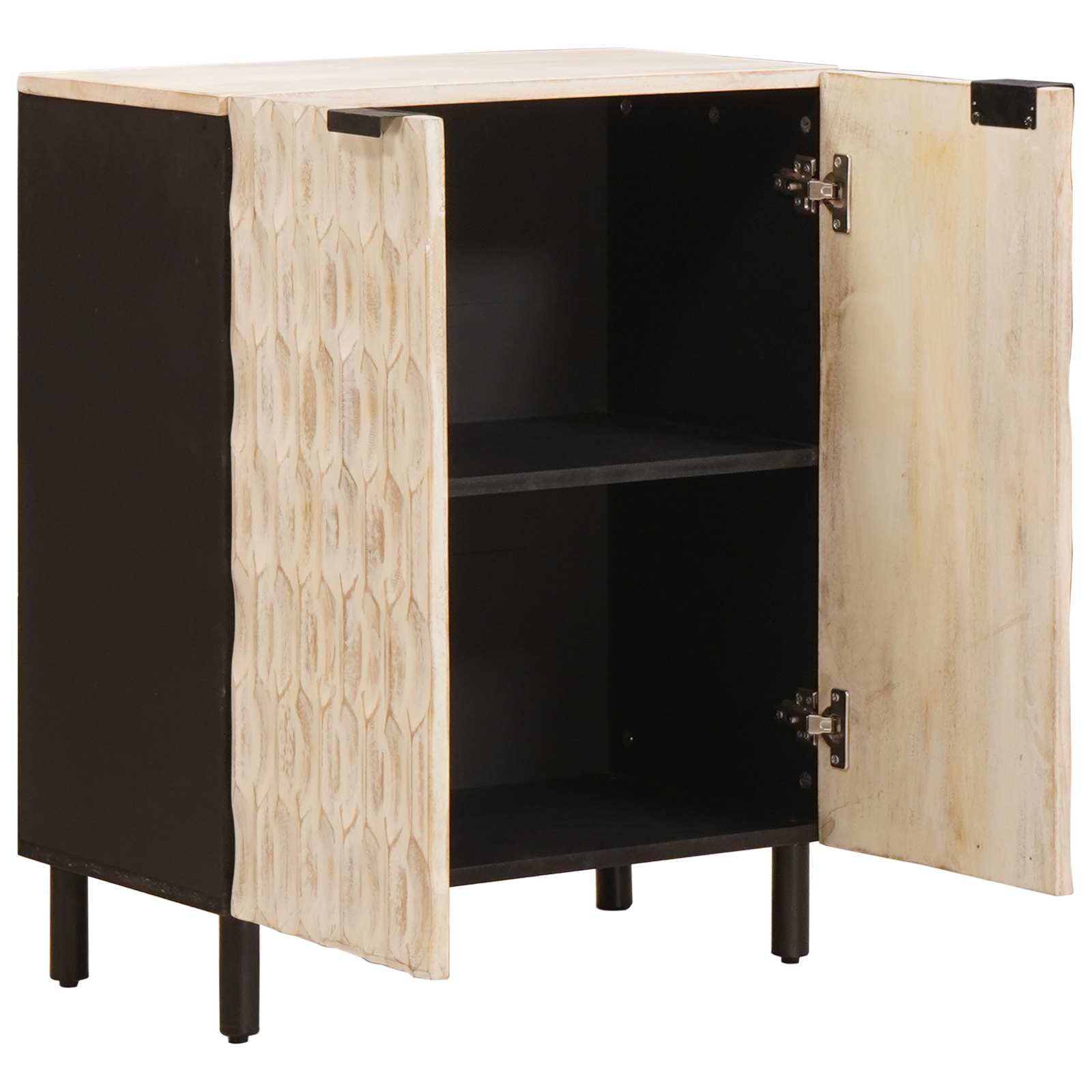 Sideboard Hvid Vask Finish 60 x 33 x 75 cm Massivt mangotræ
