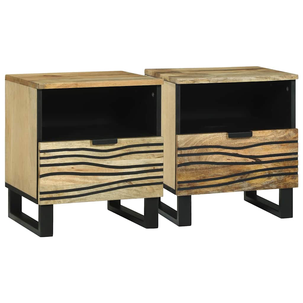 Natskab 2 pcs Naturfarvet 40 x 33 x 46 cm Konstrueret træ