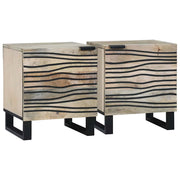 Natskab 2 pcs Hvid 40 x 33 x 46 cm Konstrueret træ