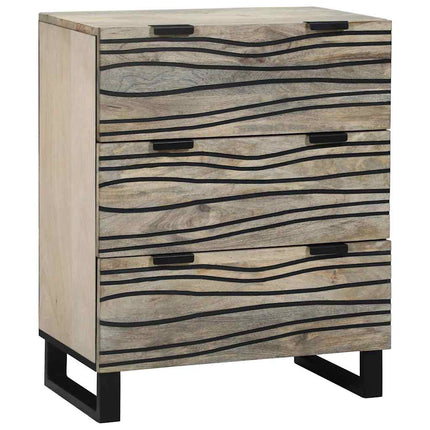 Sideboard med skuffe Hvid 60 x 33.5 x 75 cm Massivt mangotræ