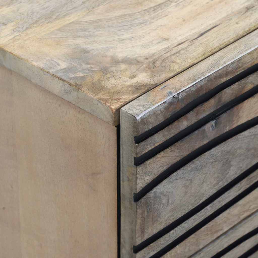 Natskab Hvid og sort 50 x 33 x 62 cm Massivt akacietræ