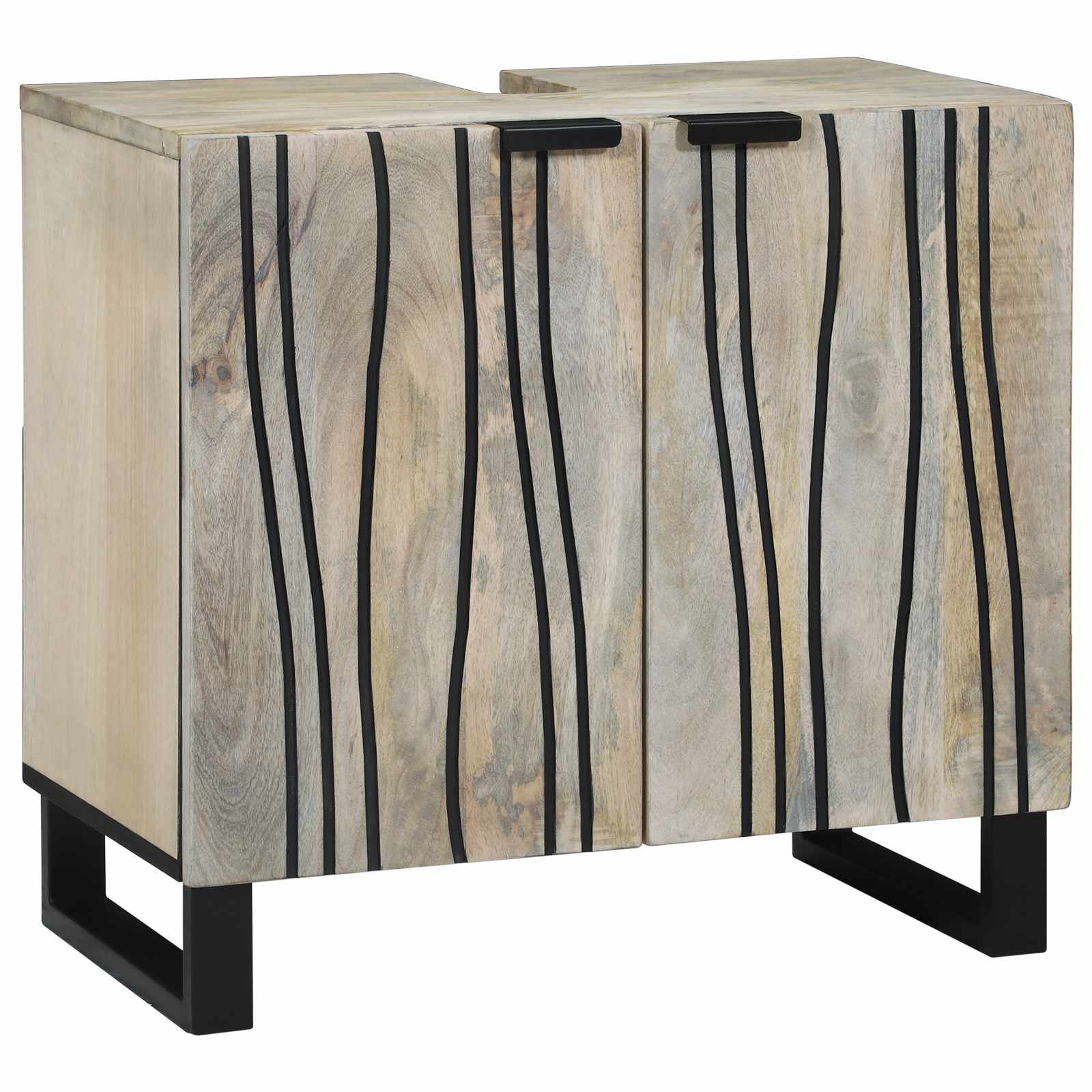 Vaskeskab med hylde med opbevaring Brun og sort 62 x 33 x 58 cm