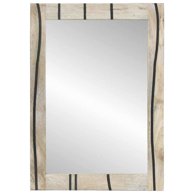 Badeværelsesspejl Hvid 50 x 2,5 x 70 cm Glass og fast mango træ