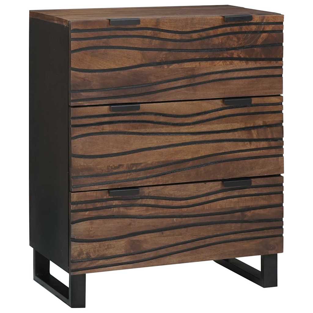Sideboard med skuffe Brun 60 x 33.5 x 75 cm Massivt mangotræ