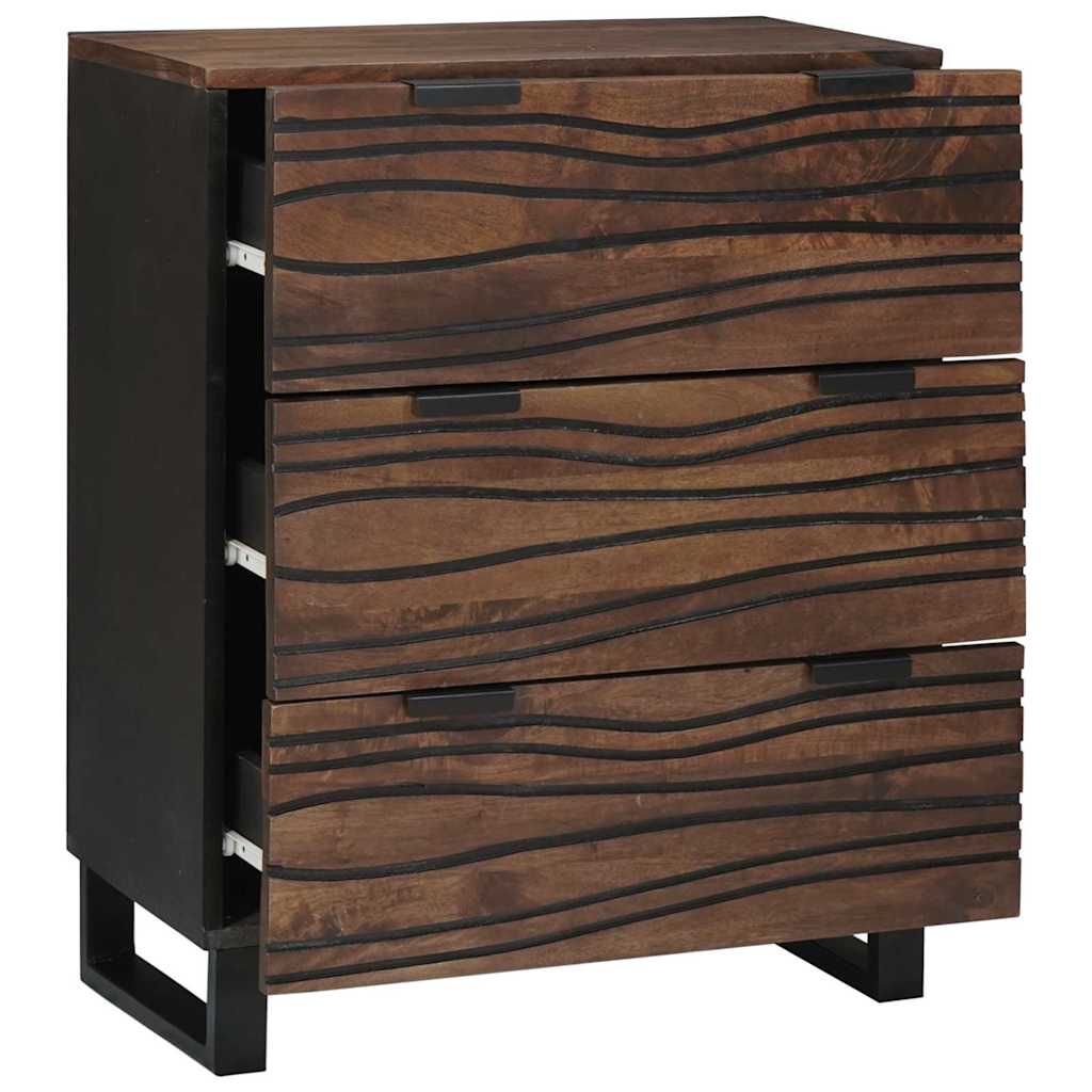 Sideboard med skuffe Brun 60 x 33.5 x 75 cm Massivt mangotræ