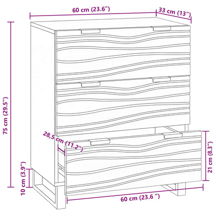 Sideboard Brun 60 x 33.5 x 75 cm Massivt mangotræ