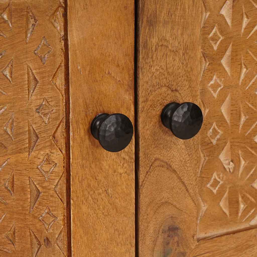 Sofabord med dør Lysebrun 80 x 50 x 40 cm Massivt mangotræ